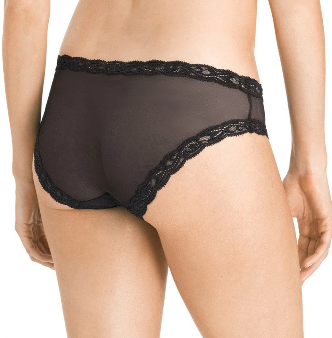 Natori LARGE Feathers Hipster Lace Panty NWOT 753023 Black