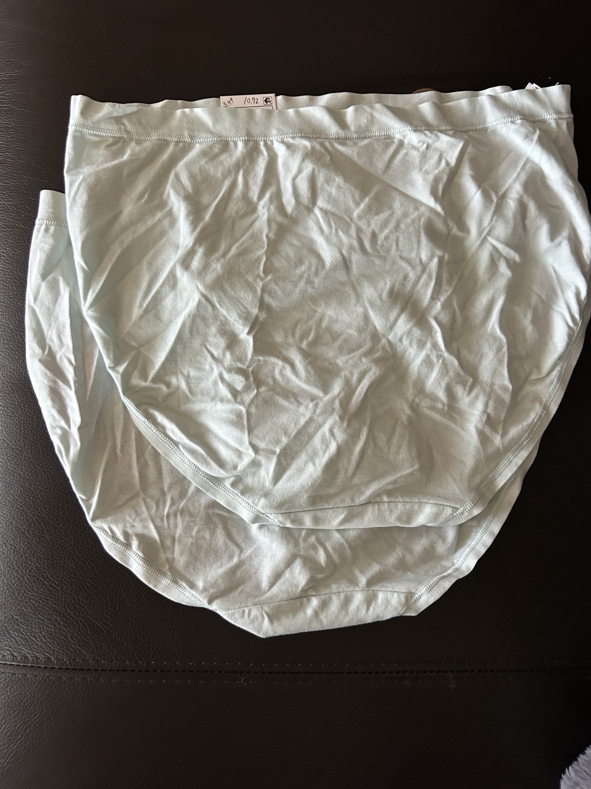 New Wacoal 879362 Understated Cotton, Hi Cut Panty Mint Green Size XL 2 Pairs