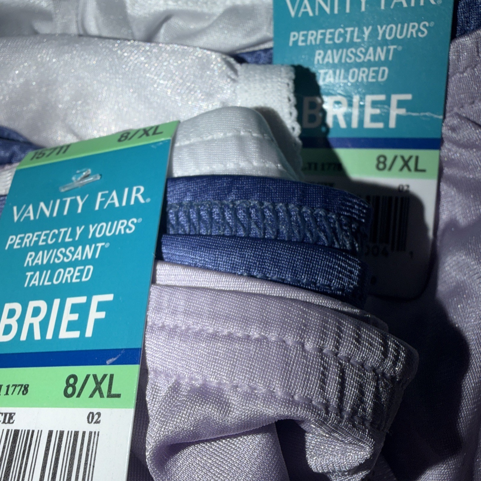 VANITY FAIR 15711 Size:8 /XL PERFECTLY YOURS RAVISSANT TAILORED BRIEFS x 9