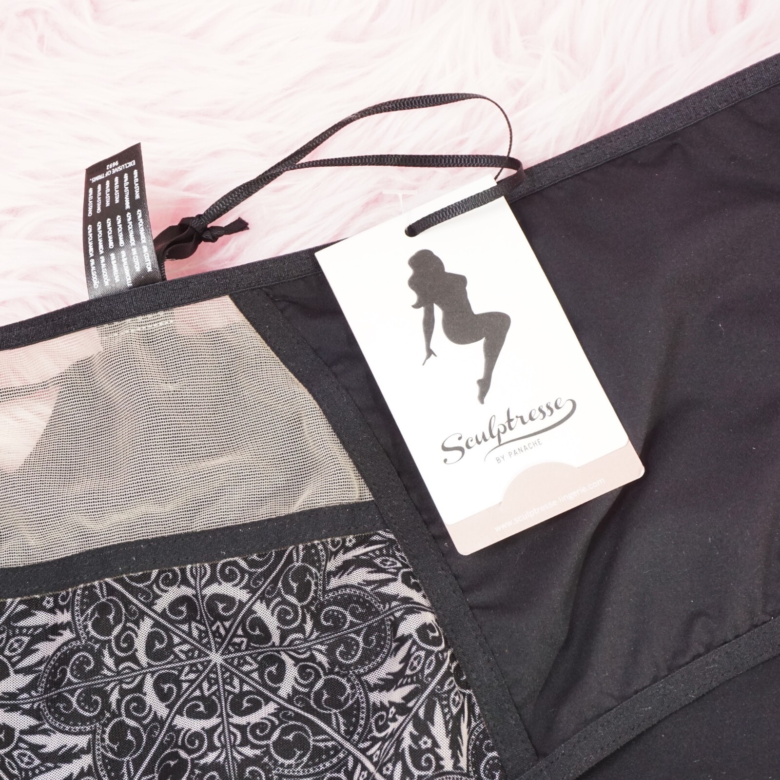 Sculptresse PLUS size panties Midi Brief VTG Style Nylon Tile Print Dionne 3X