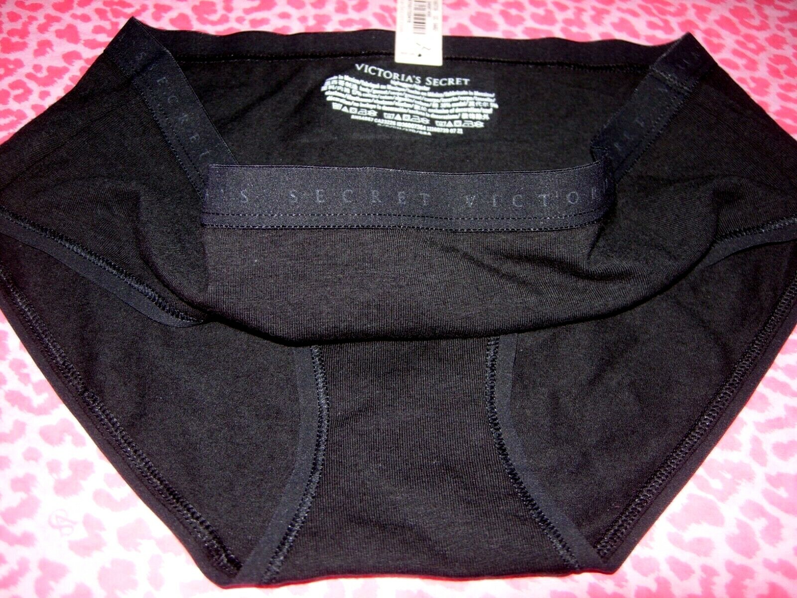 Victoria’s Secret Sexy Hiphugger Solid Black w/Logo Waistband Large NWT