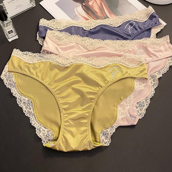 5 Pack Lot Sexy Womens Silky Satin Panties Underwear Ladies Lace Bikini Lingerie