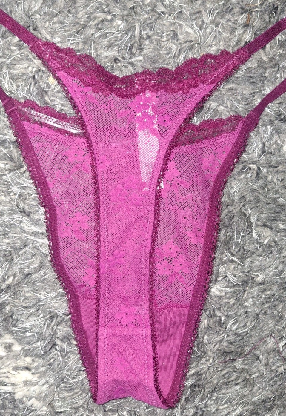 NeW Vs 2tone Floral Lace String Thong Panty Size Large