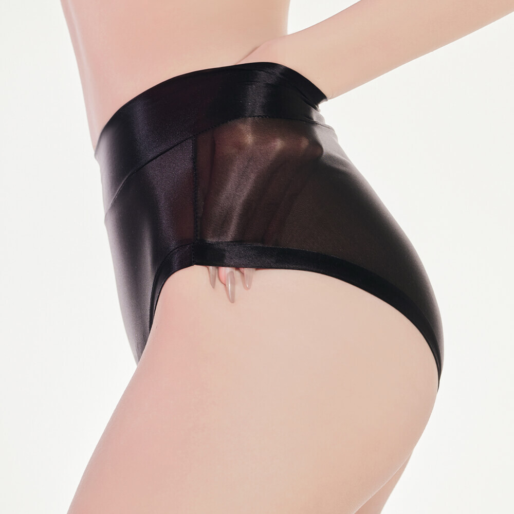 Womens Ultra-thin Sheer Oil Shiny Glossy Panties Underwear Boxer Briefs Knickers