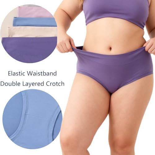 Women’s Plus Size Underwear XL-5XL Panties X-Large 6 Pack Panties Multicolor