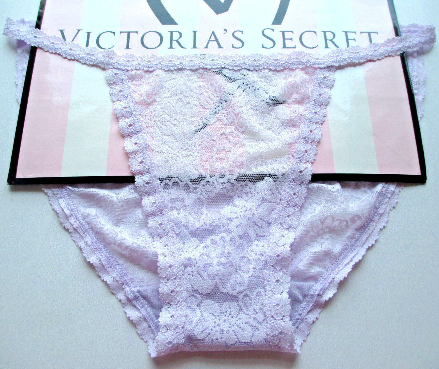 VICTORIA’S SECRET PINK Wink String Bikini Panty S M L XL Purple NWT Lace VS