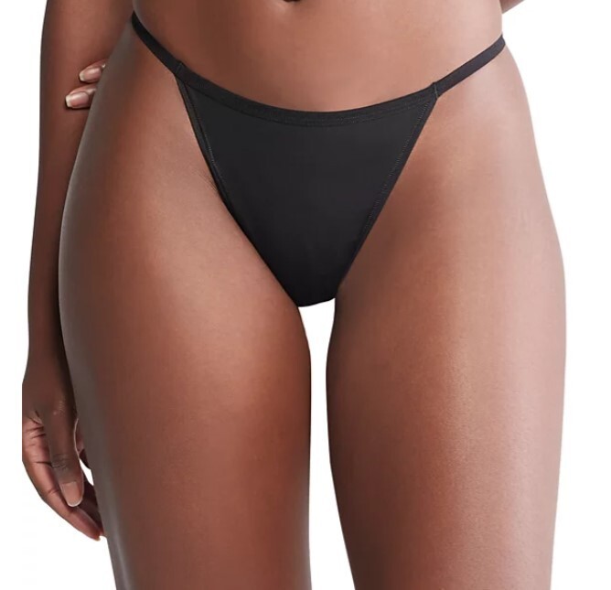 NWT Calvin Klein QD5176 “Ideal Micro” Mid-Rise Nylon Logo String Bikini, Teal