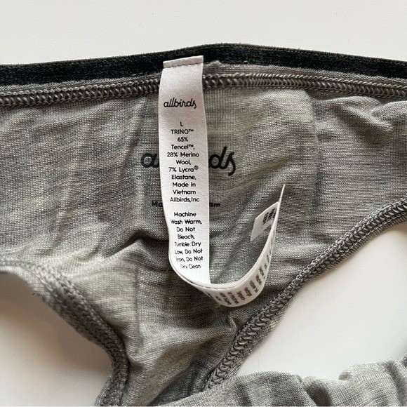 allbirds Trino Thong Underwear Panty Wool Blend Boulder Gray 3X NWT