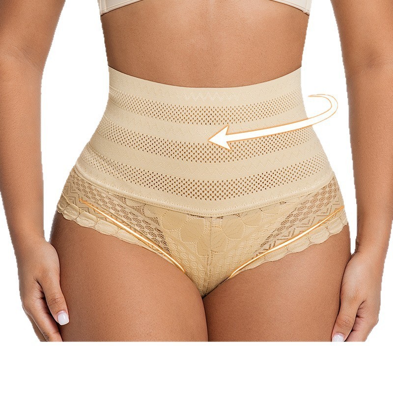 3X Mesh Lace High Waist Tummy Control Panties Breathable Butt Lifting Underwear
