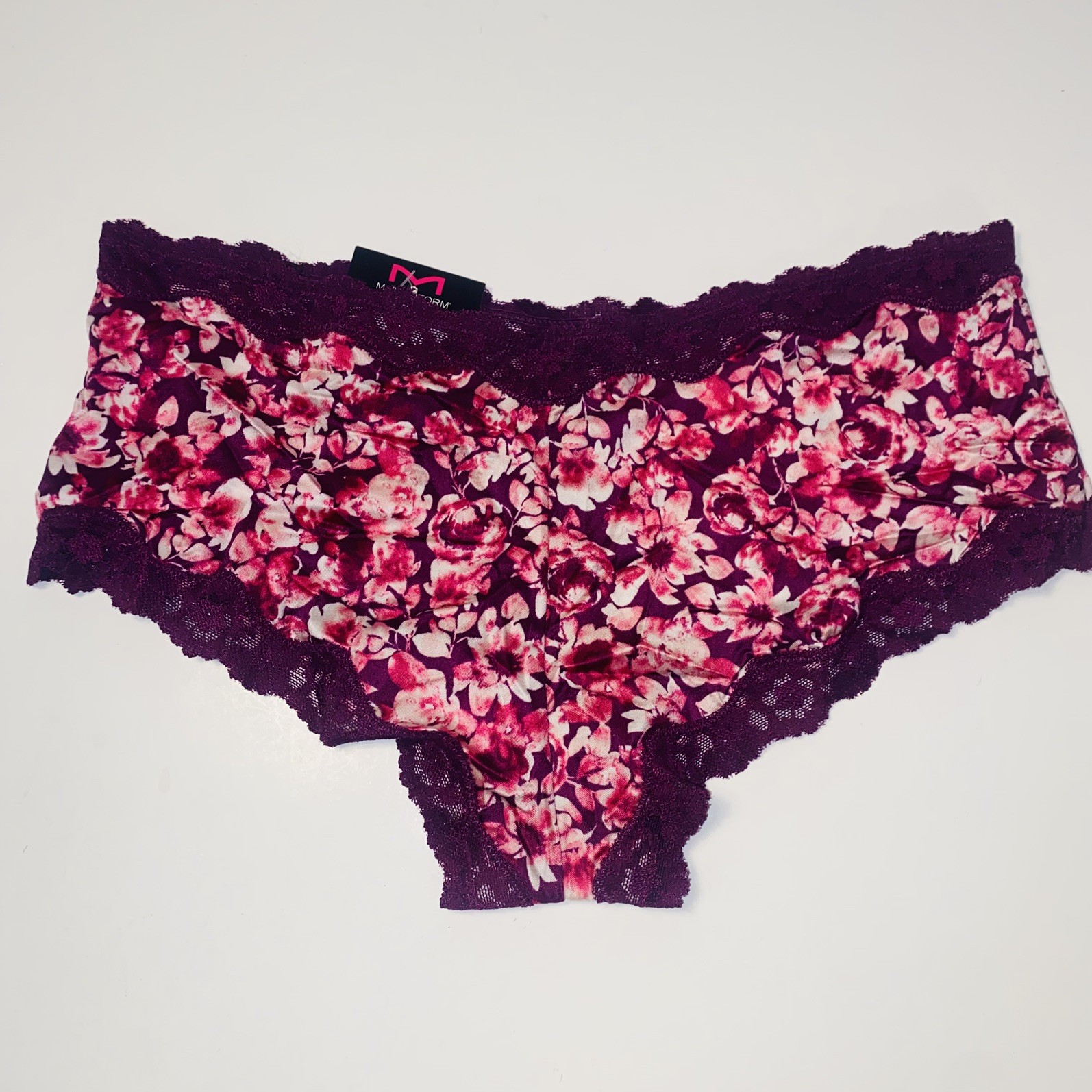 NEW Maidenform Luxurious Lace Sexy Must Have Lacey Hipster 2XL/9 Purple Floral