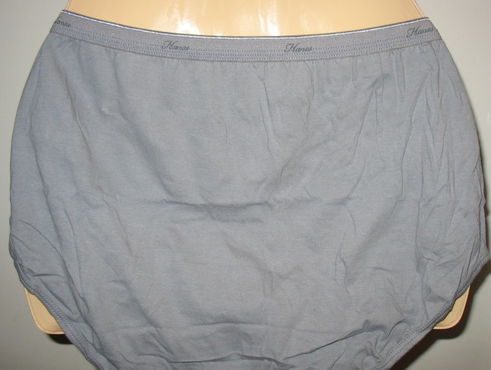 HANES – NEW – GRAY – PLUS SIZE 10 – 100% COTTON – PANTY BRIEF