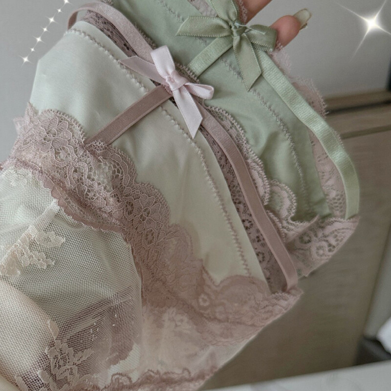 4 Pack Lot Sexy Womens Satin Panties Briefs Sheer Lace French Underwear Intimate