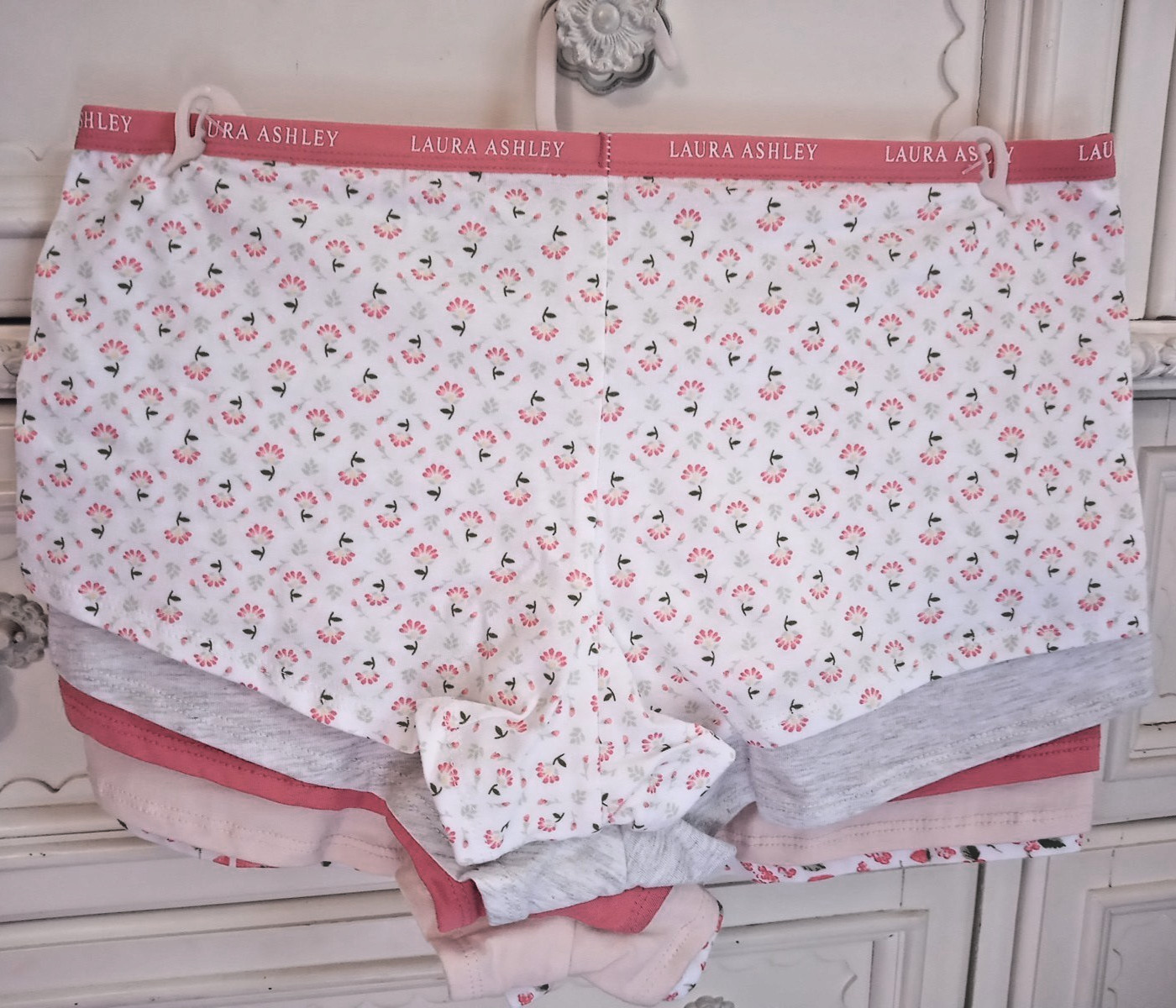Laura Ashley 5 pack Cotton Womens Boyshorts Panties Size Med, Large NWT