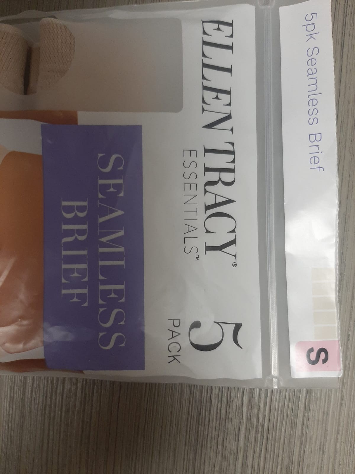 Ellen Tracy Essentials Women’s Seamless Brief Panties 5 Pack SunBeige Size S & M