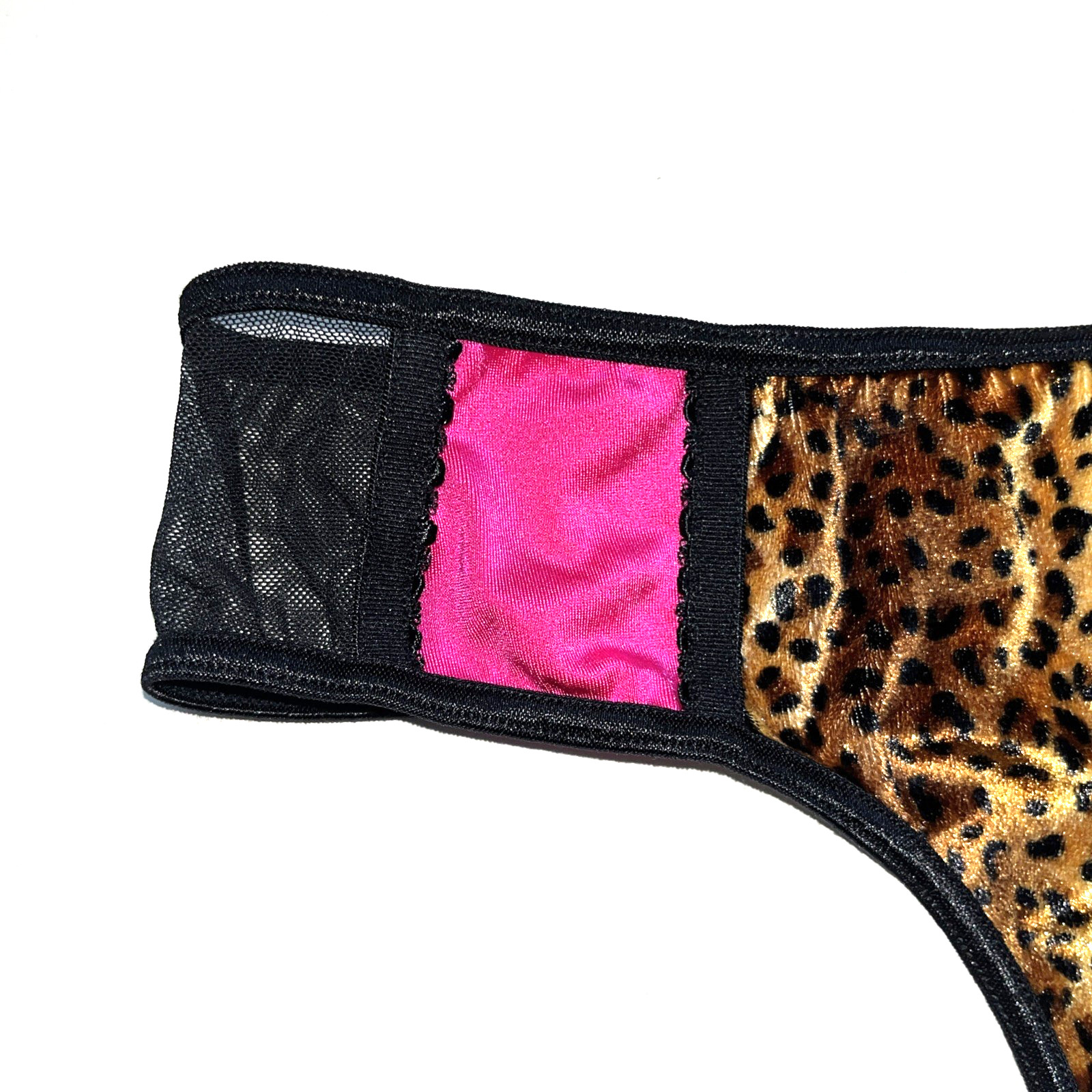 Baby Phat Leopard Print and Mesh Thong Size Medium Vintage Y2K