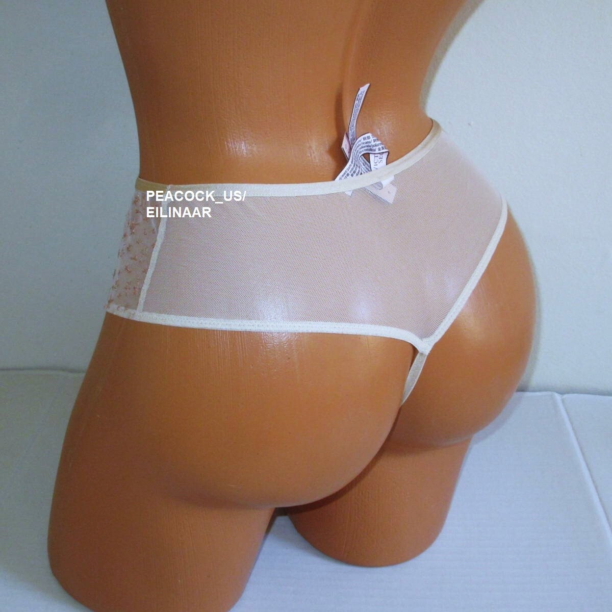 Victoria’s Secret Dream Angels Mid-Rise Wide Side Thong Panty Size S Gold Stars