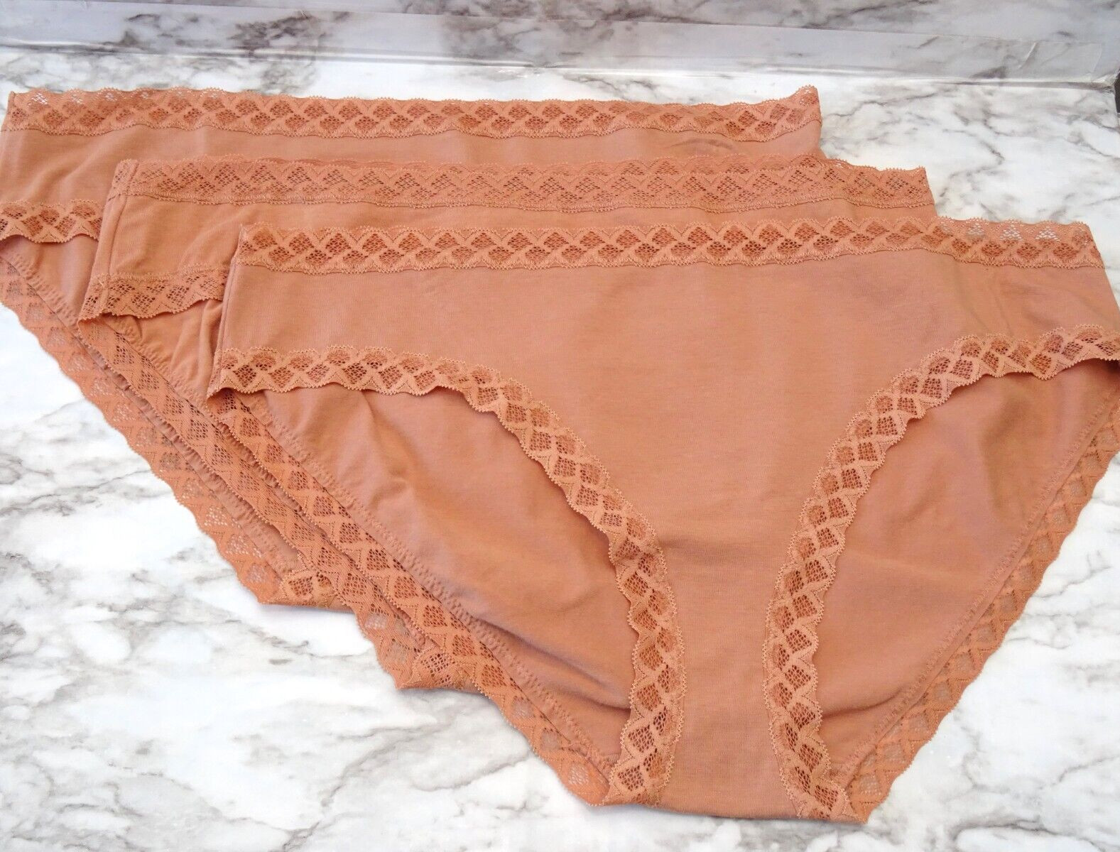 Natori 156058# Bliss Cotton Women’s Briefs Panties 3-Pack US Size XXL