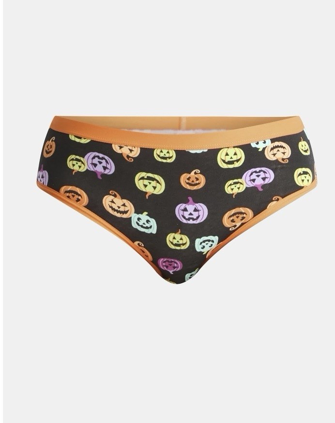 Women’s Pumpkins/Ghosts Way2 Celebrate Halloween Hipster Panties, 3-Pack, M 8/10