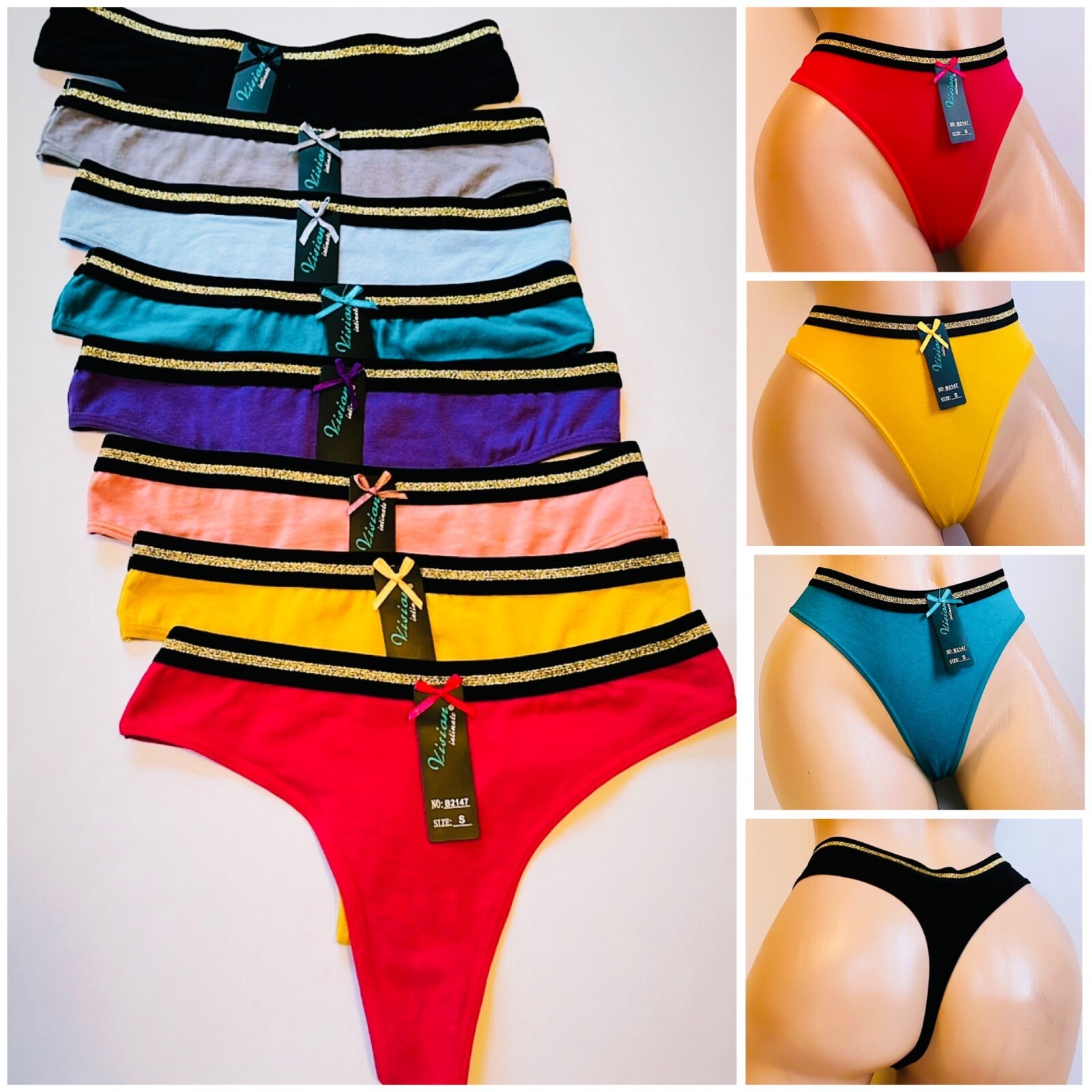 3/6/12 Women Sexy High Cut G-string Thongs T-back Underwear Panties Lingeries 47
