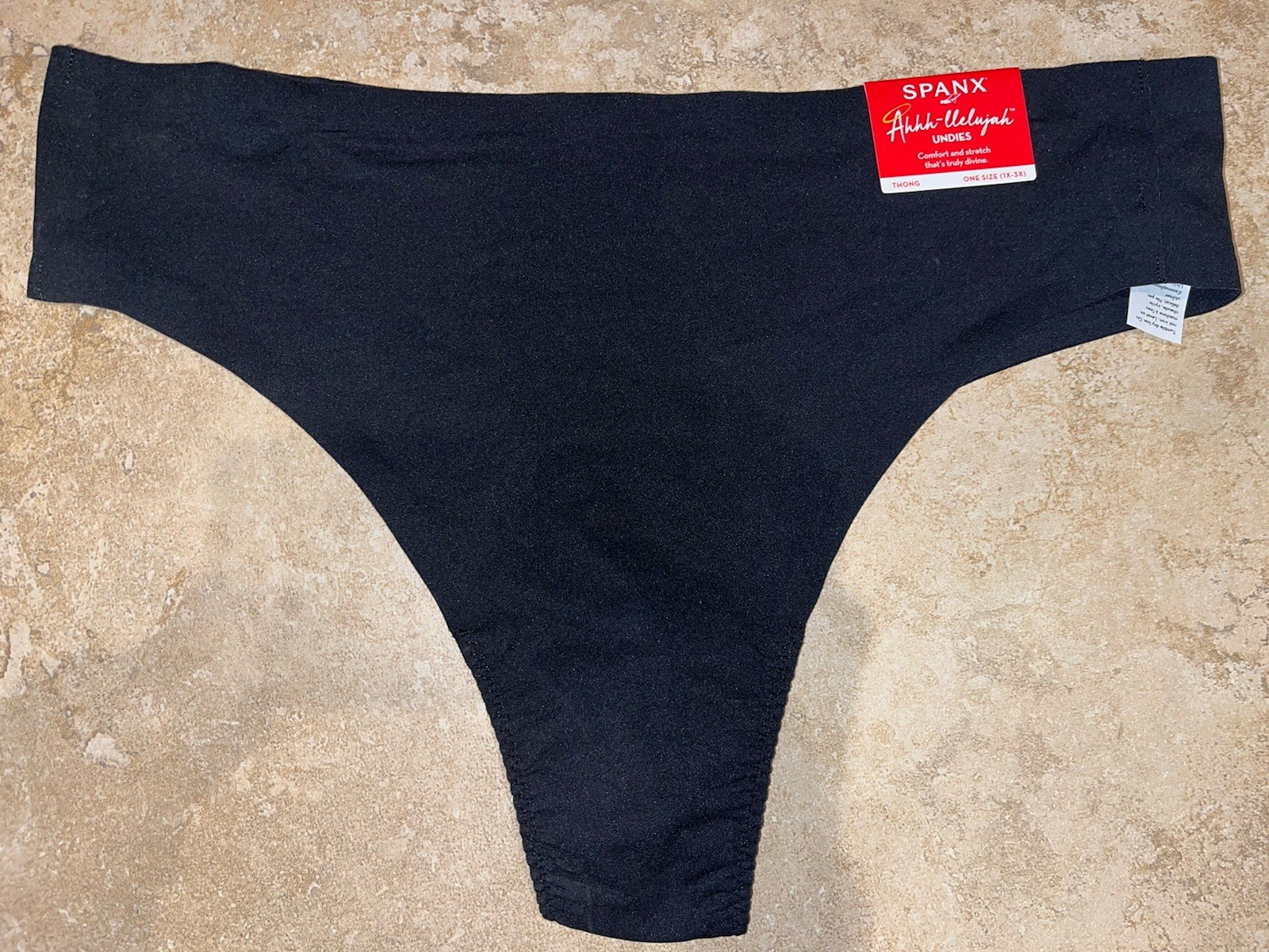 NWT SPANX Ahhh-llelujah Fit To You Black Thong Panty One Size 1X – 3X