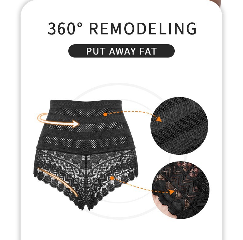 3X Mesh Lace High Waist Tummy Control Panties Breathable Butt Lifting Underwear