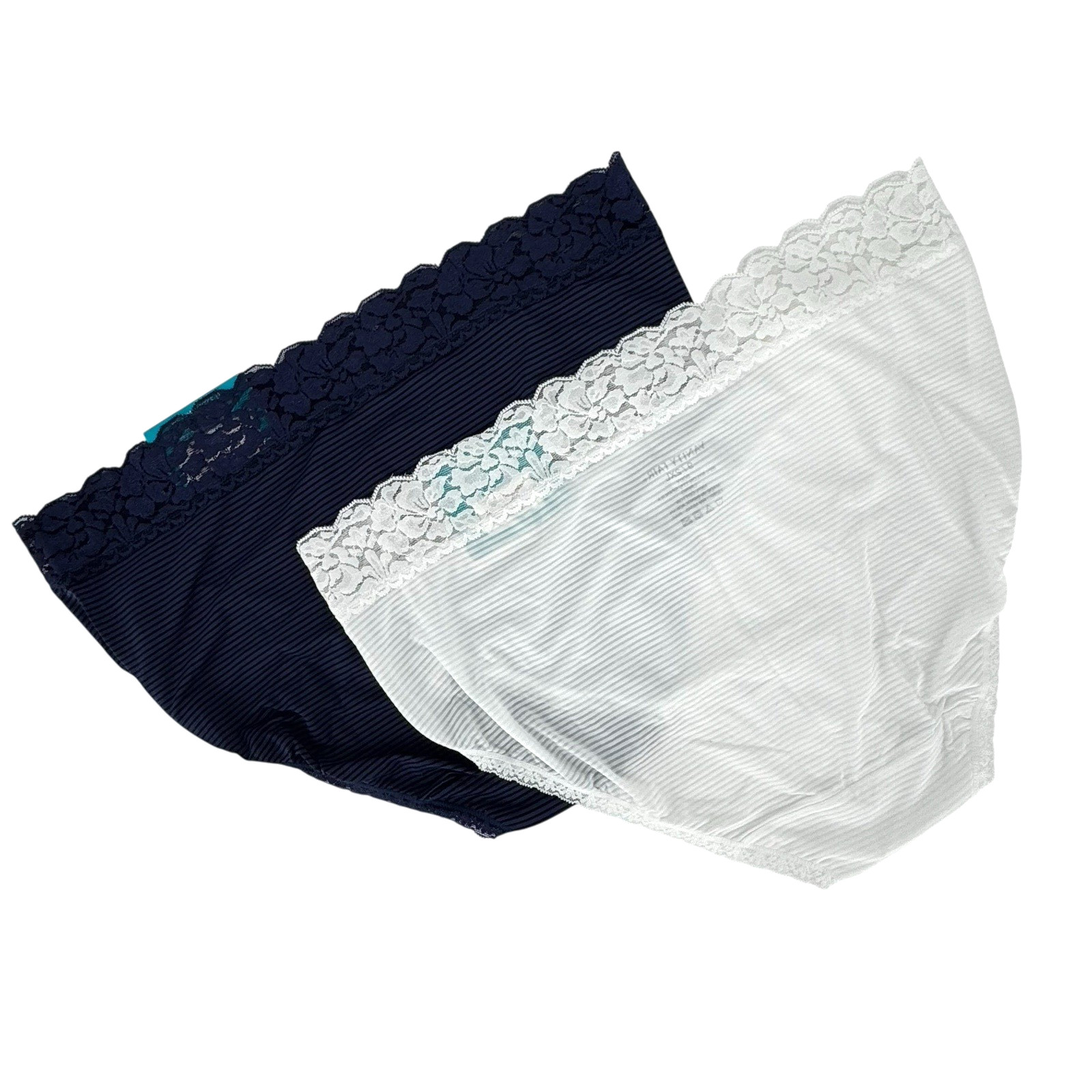 2 Pack Vanity Fair Flattering Lace Hi-Cut Brief Panties 13280 Sz 9 / 2XL NWT