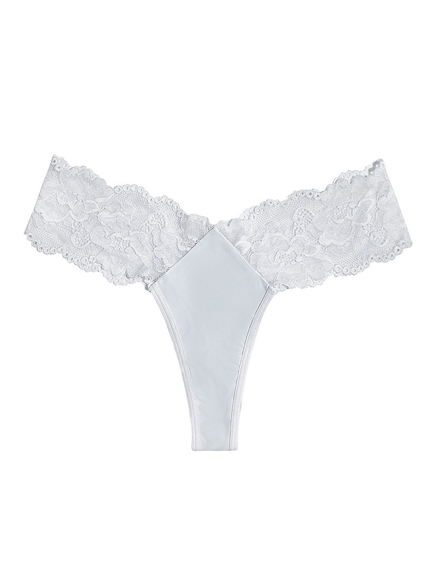 Women’s Lace Mesh Thong Solid Color See Through Design for Vacation Beach Yoga