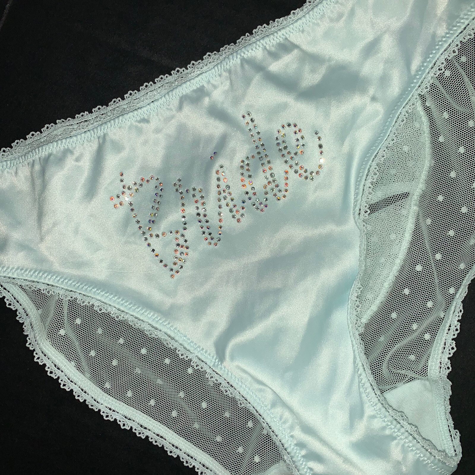 Victoria’s Secret S PANTY lot blue Mint I DO BRIDE JUST MARRIED crystals BRIDAL