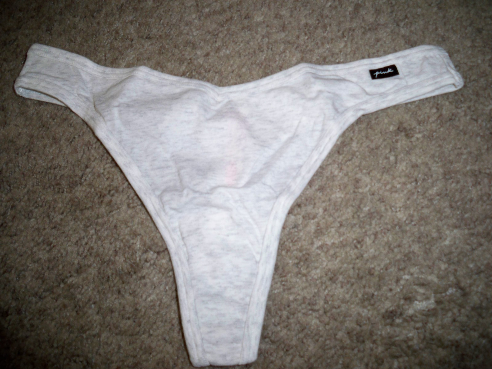 VICTORIAS SECRET THONG LIGHT GRAY LARGE NEW