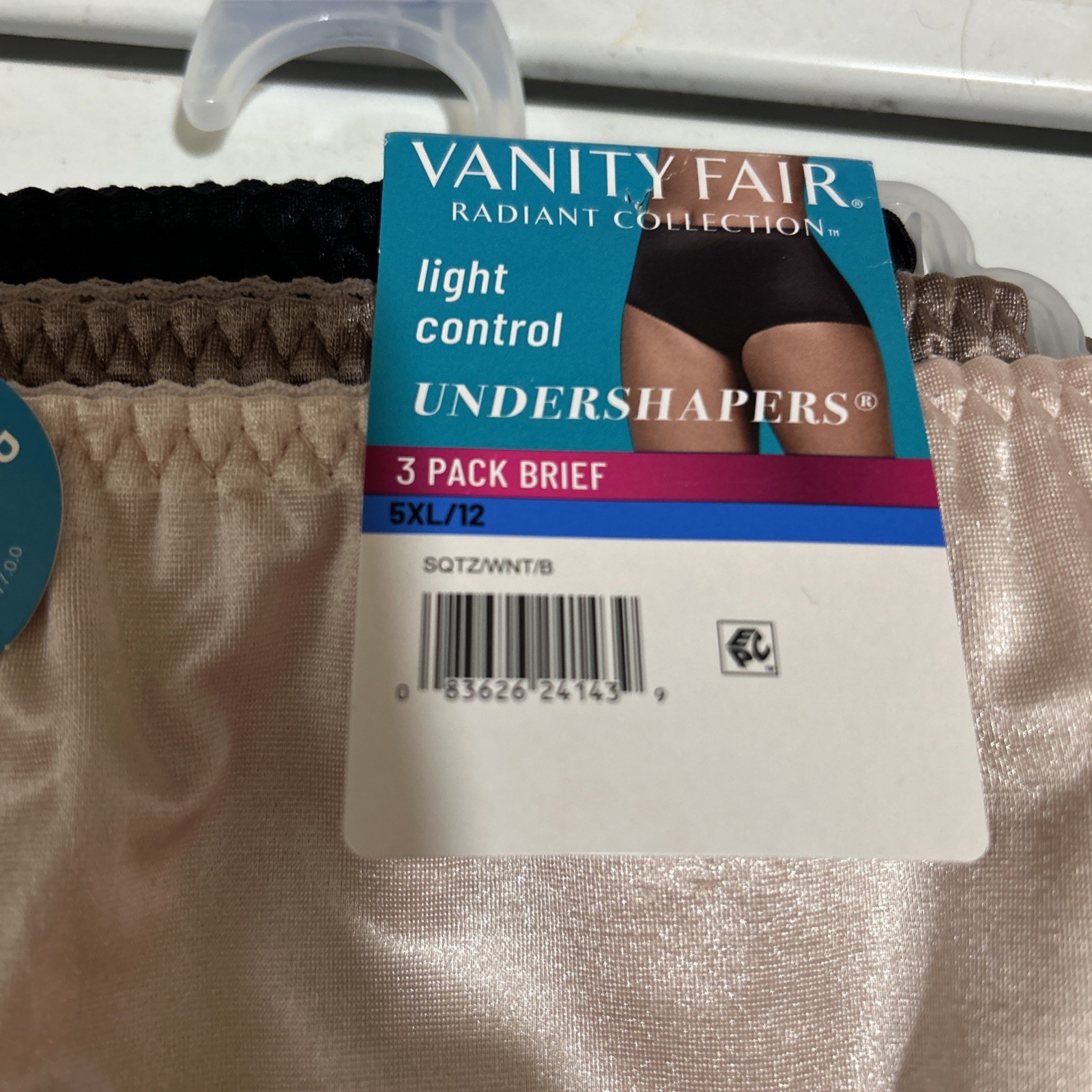VANITY FAIR Radiant Women’s 5XL/12 Undershapers Satin Briefs High Waist 3-pack