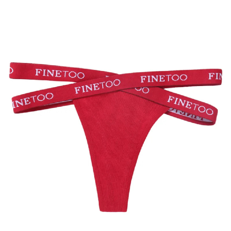 1PC FINETOO Women Panties Front Cross Cotton Lingerie Sexy Low Waist Color
