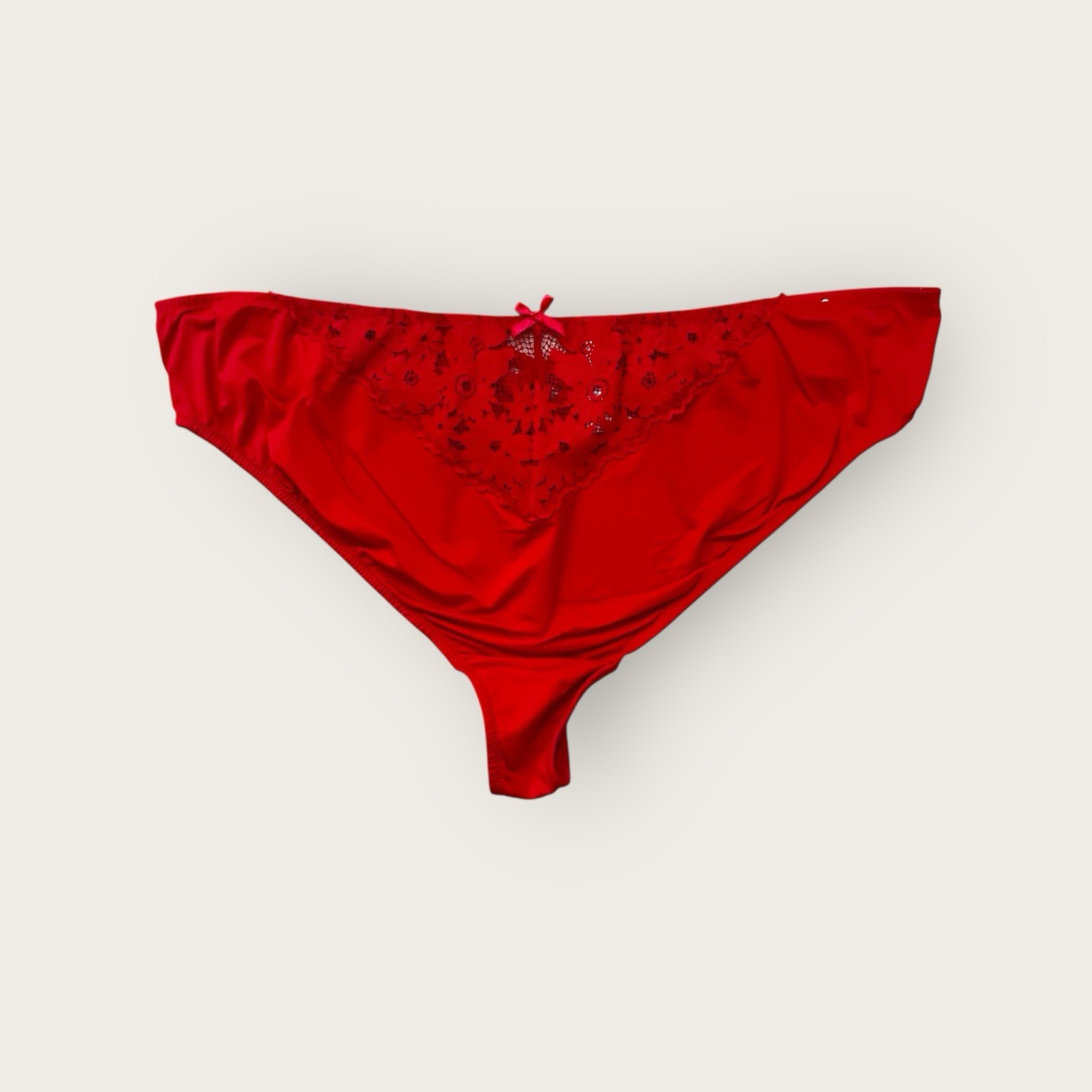 Lane Bryant Cacique High Leg Thong Panty Strappy Back Fishnet Crochet Lace 26/28