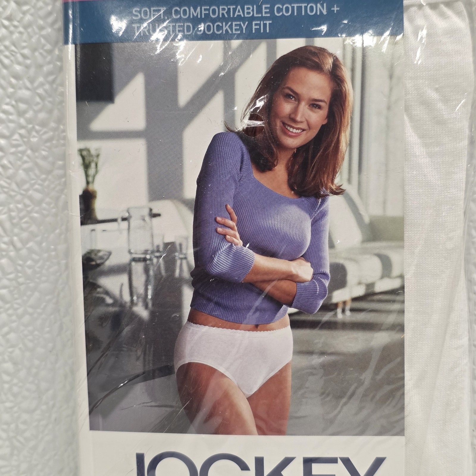 Vintage 2003 NEW In Package Jockey Soft Cotton White Hipster Panty Size 7