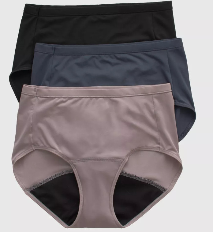 Hanes Women’s 3pk Comfort Period and Postpartum Light Leak Protection Briefs