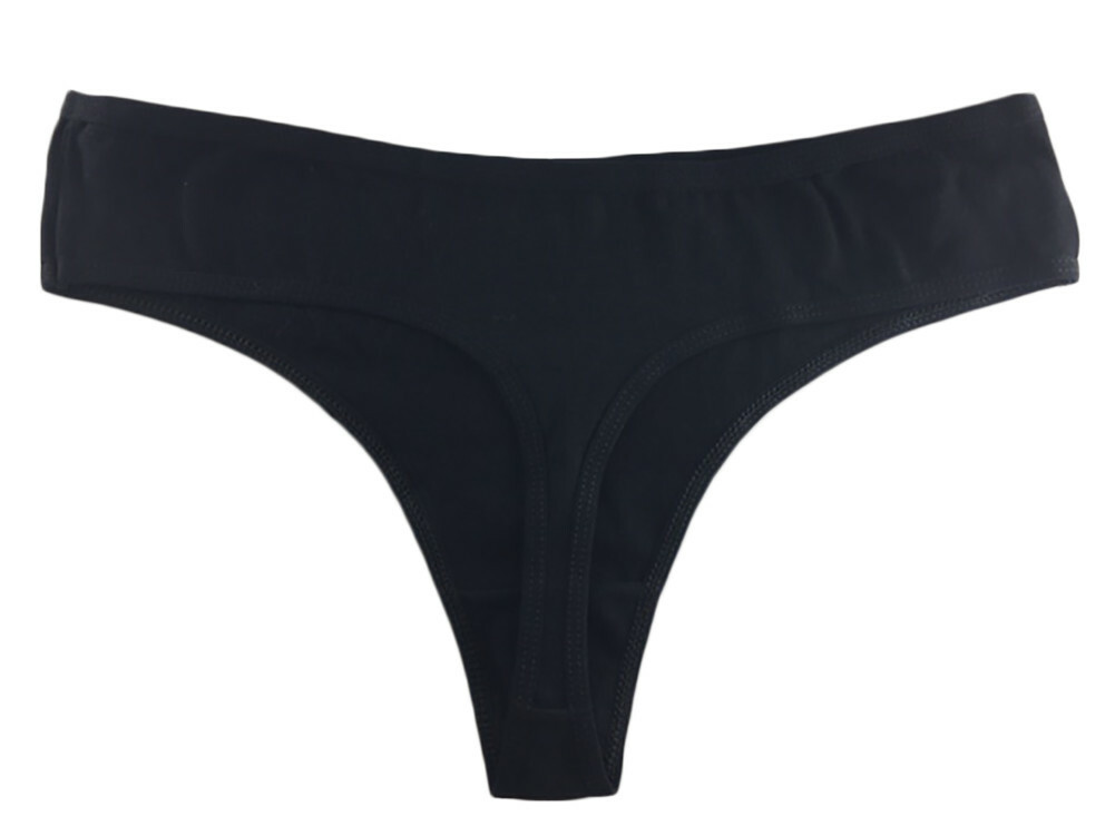 6 Lot Women Cotton Yoga Sport Black Active Thong Panties G String underwear S~3X