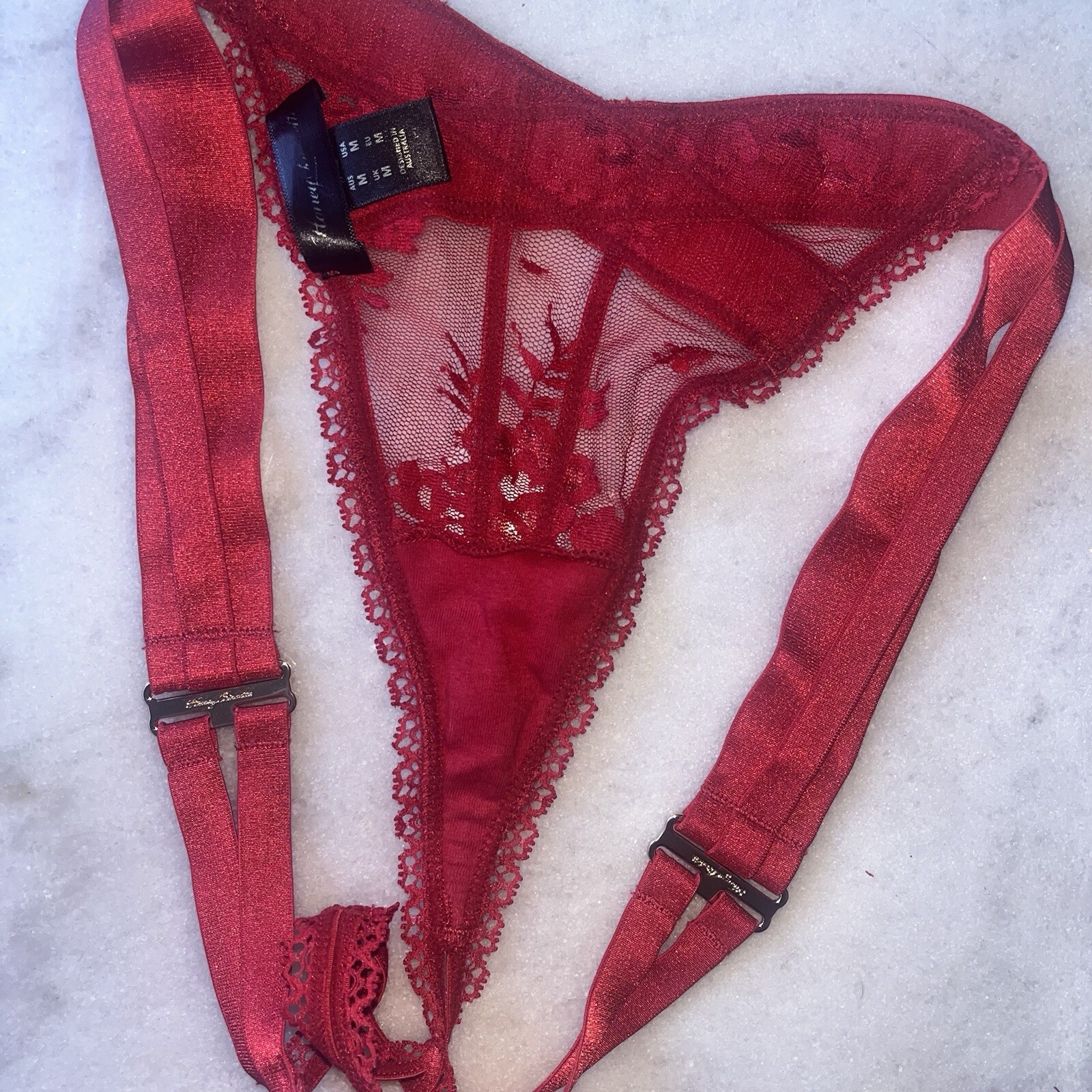 honey birdette Lucille Red thong size Medium