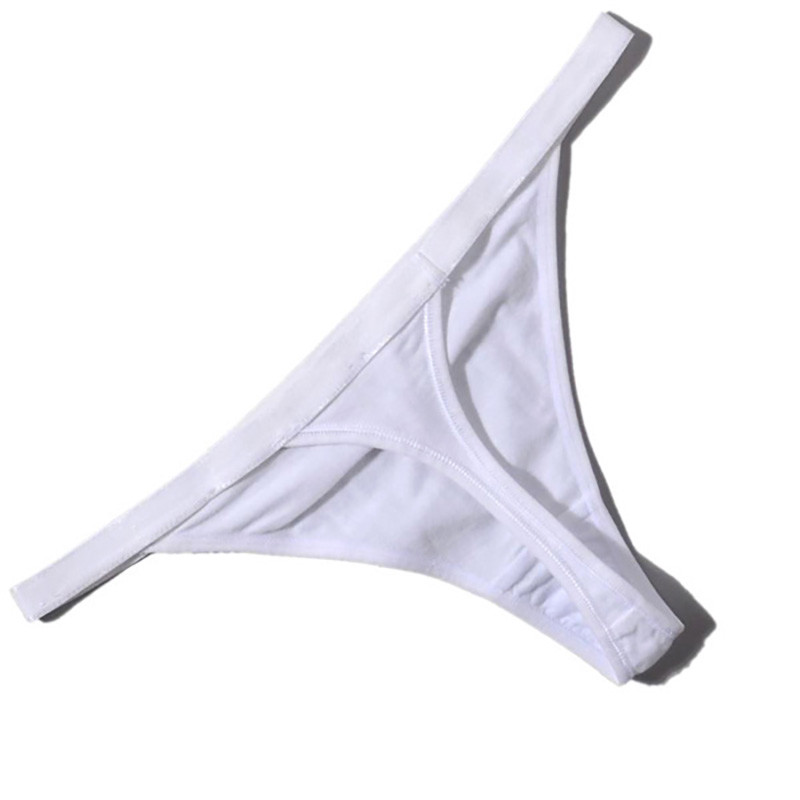 G-String Thongs Panties Underwears Bikini Sexy T-back 4-Pack Women Solid Cotton