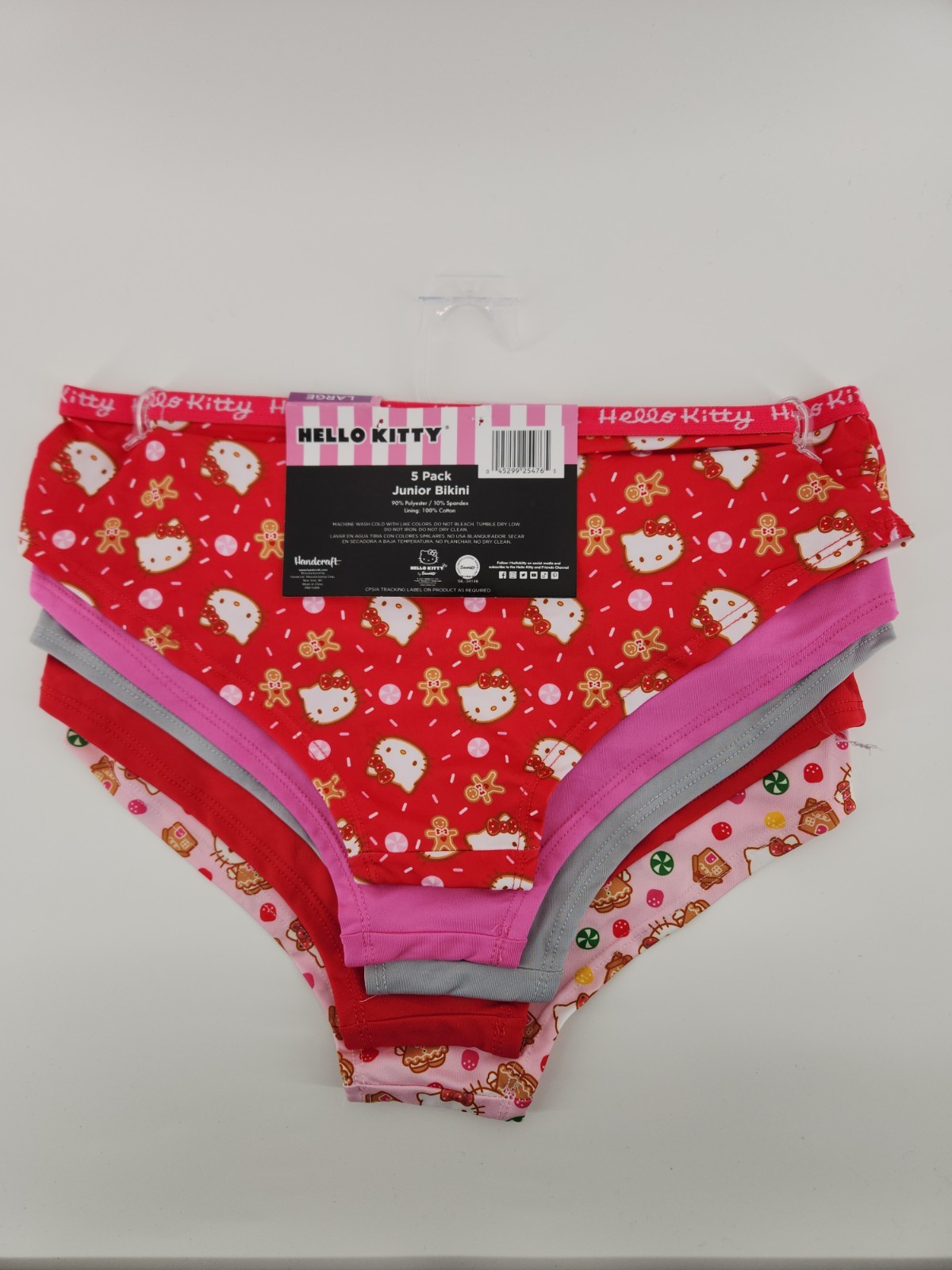Hello Kitty Bikini Panty 5-Pack Gingerbread Large NWT
