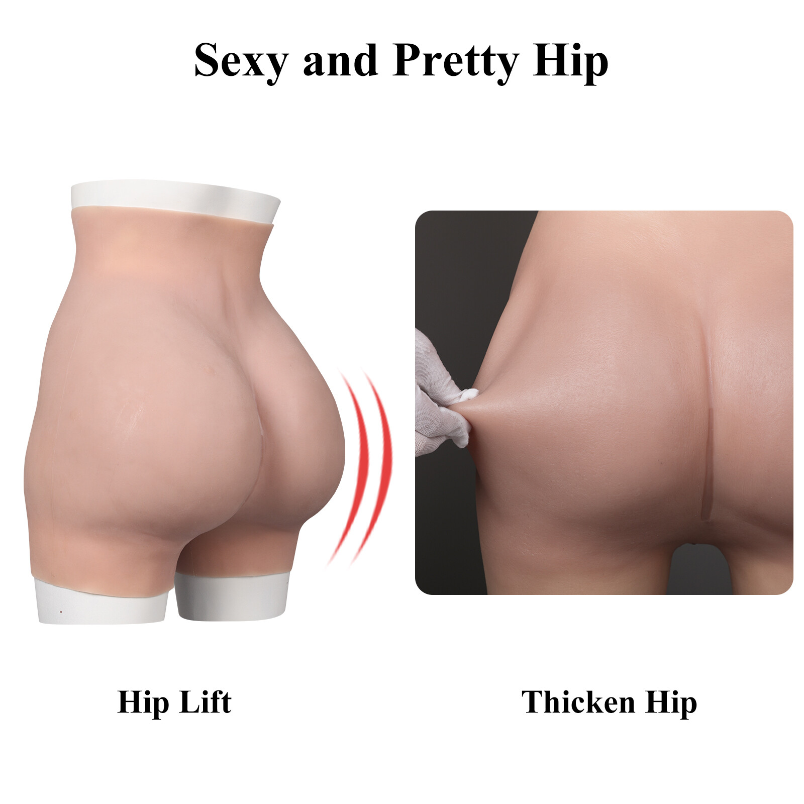 Silicone pants thicken hip shaping fake pants panties for crossdresser