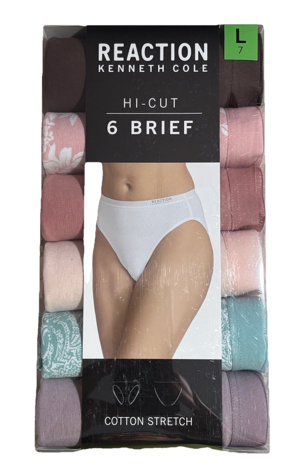 Reaction Kenneth Cole 6 Pk Women’s Fashion Stretch Hi-Cut Brief Underwear