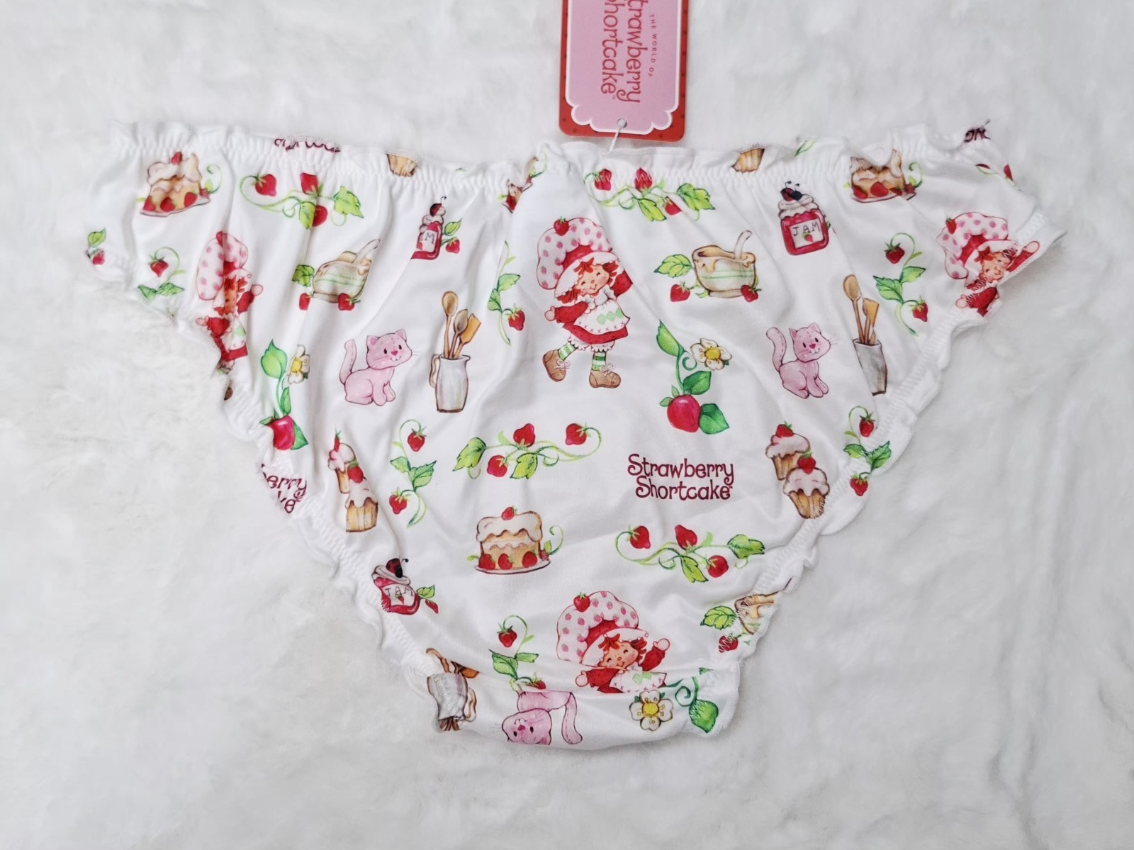 Cute Retro Kink Silky Soft Strawberry Shortcake CD TV Sissy Brief Panties M 10