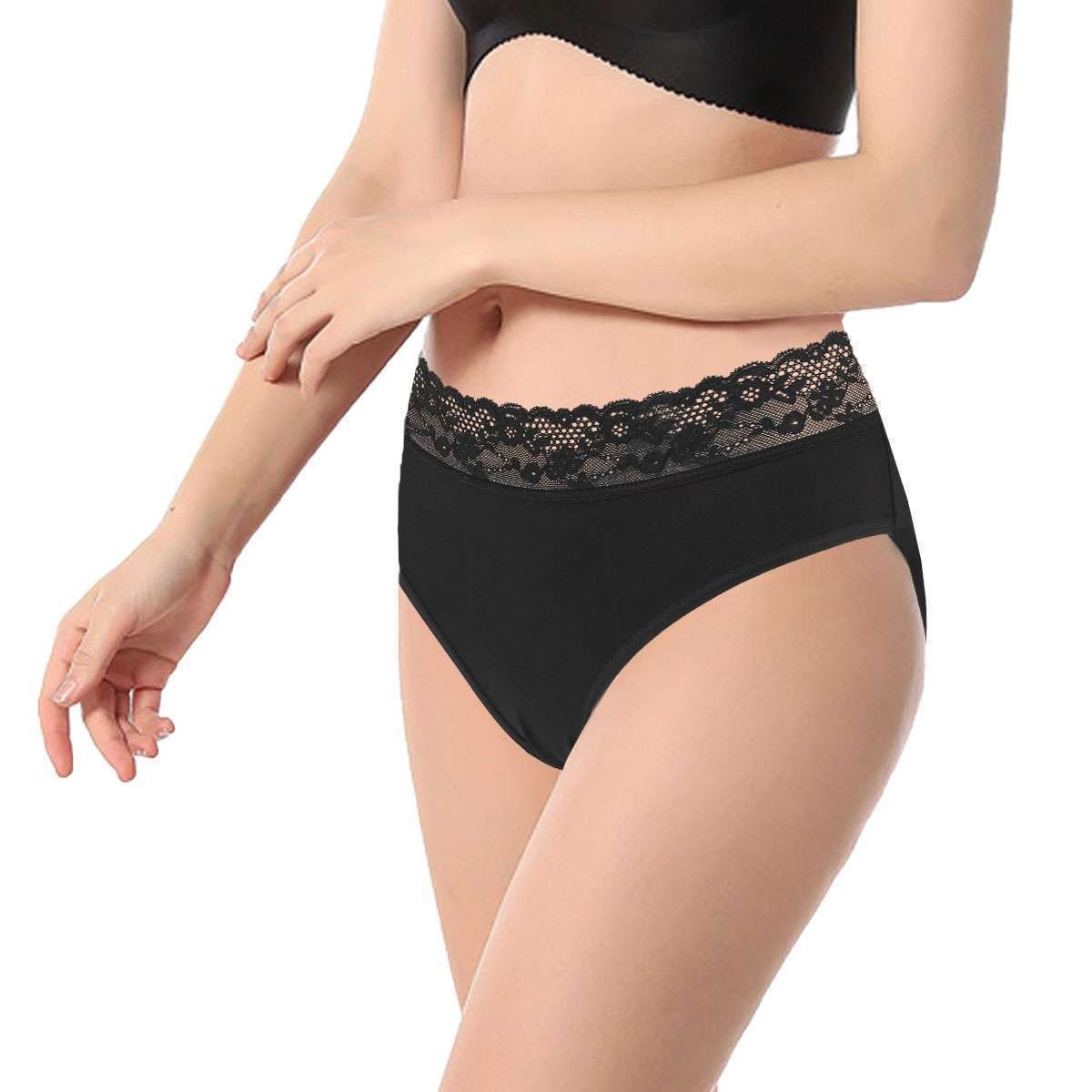3X Womens Lace Underwear High Waist Stretch Briefs Soft Underpants Panties S-2XL