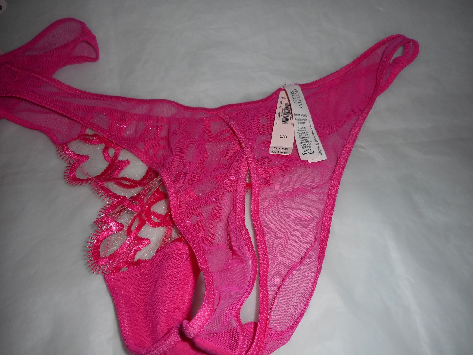 Victoria’s Secret Dream Angels Brazilian Slip Pink Panty Large & Medium