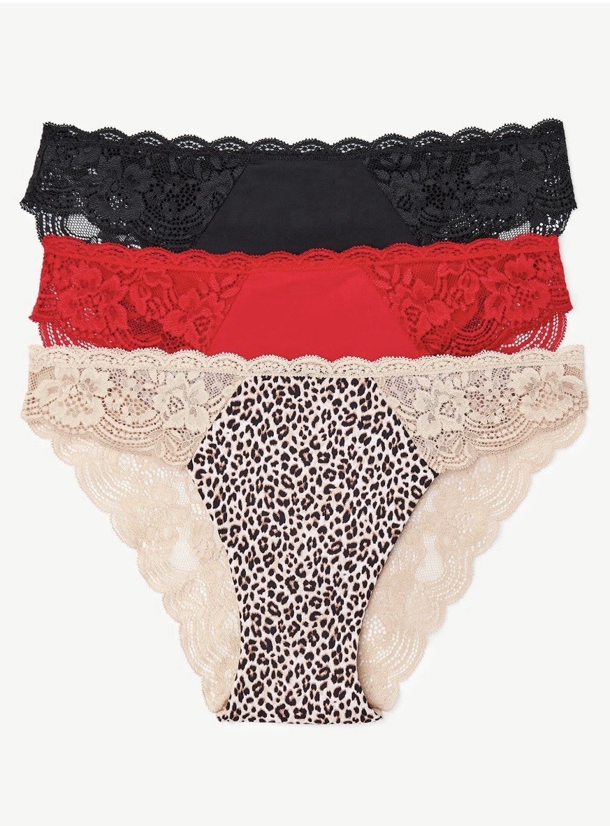 Joyspun Microfiber and Lace Cheeky Panties Size XXL
