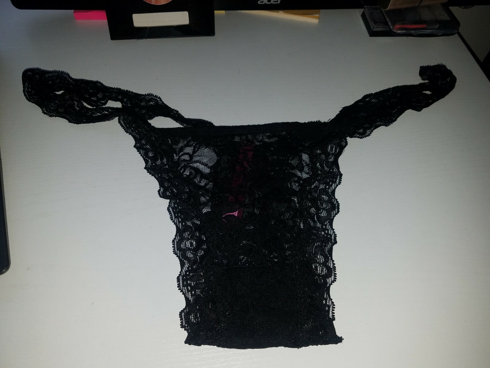 Seven till Midnight Queen Size Black Lace Thong *New*