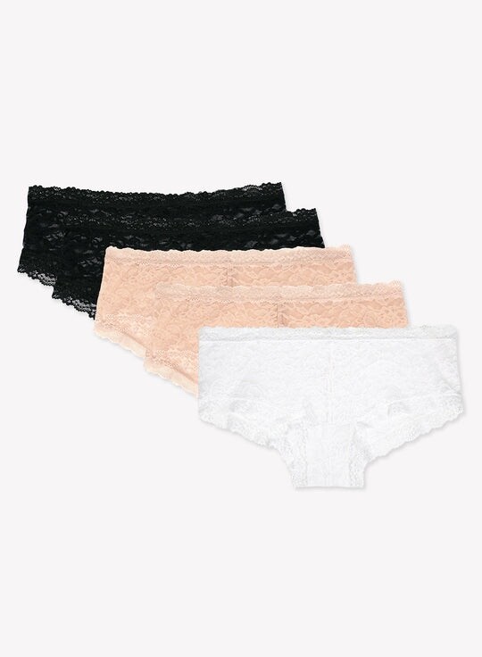 5 pack Smart and Sexy Lace panties Boy Short underwear Boy leg cut