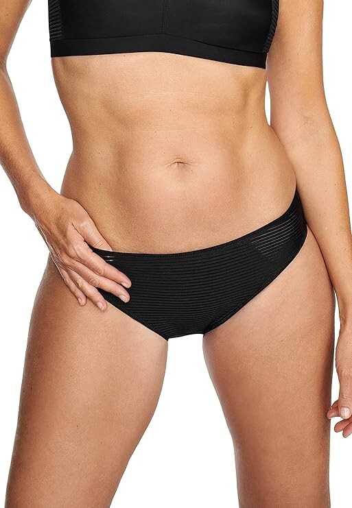 Naturana Sporty Brief Bikini Mid Rise Briefs Lined Knickers Black Lingerie