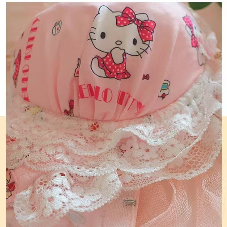KT Kitty Kawaii Anime Push-up Bra Underwear Pajama Set Japan Lingerie Lace