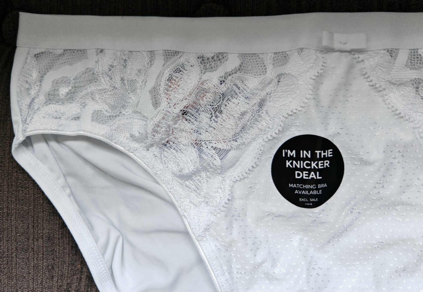 M&S Wild Blooms White High Leg Knickers Size 16