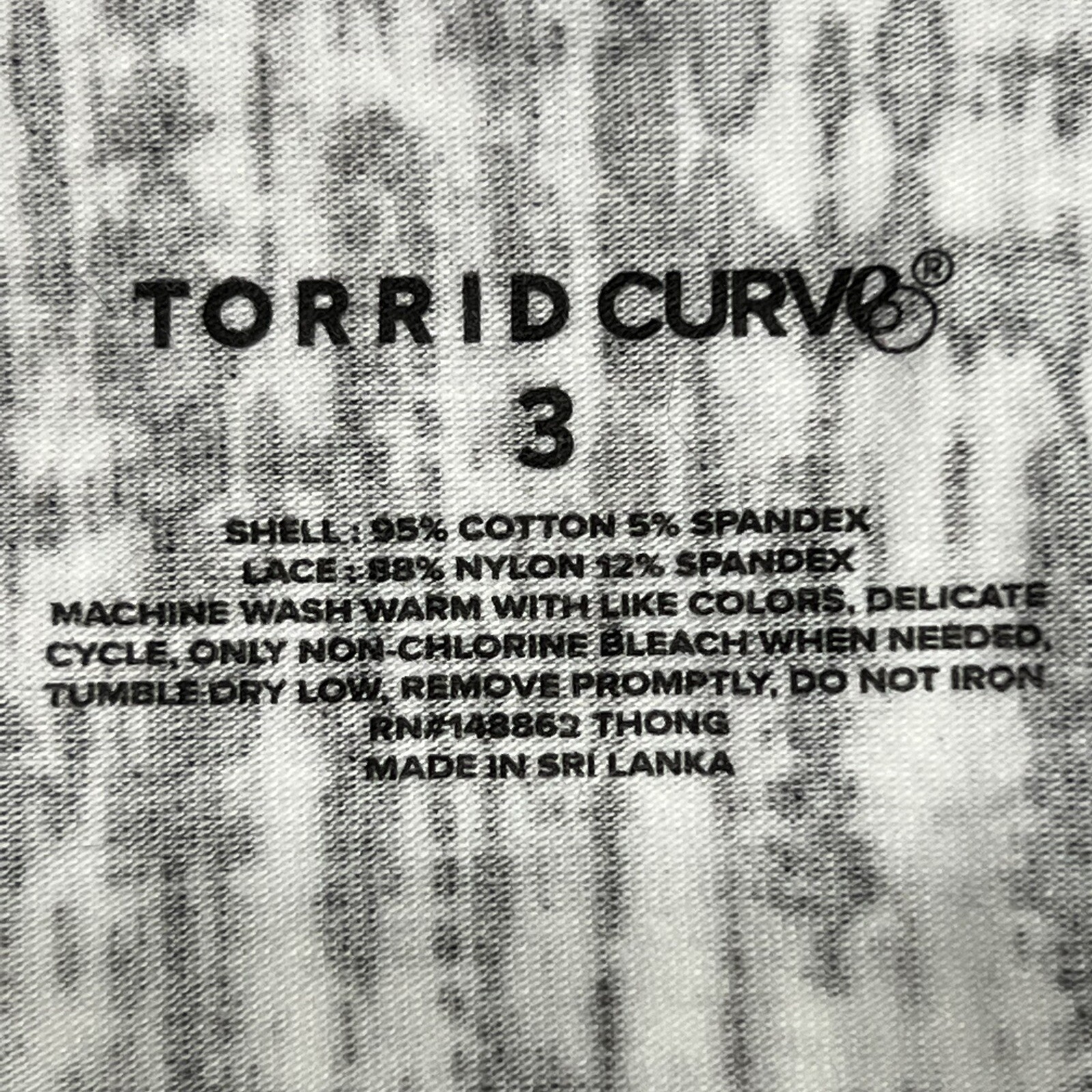 NWT TORRID Thong Pantie Underwear 0X-1X-2X-3X-4X Jersey Lace Black White